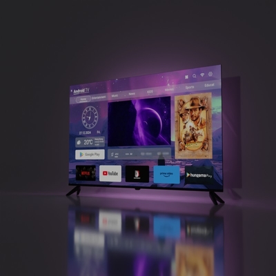Standard telewizji cyfrowej DVB-T2 Smart LED TV z HD/ LAN/ VGA/ USB/ AV/ RF/ cyfrowym interfejsem audio i żywotnością podświetlenia ≥20000 godzin